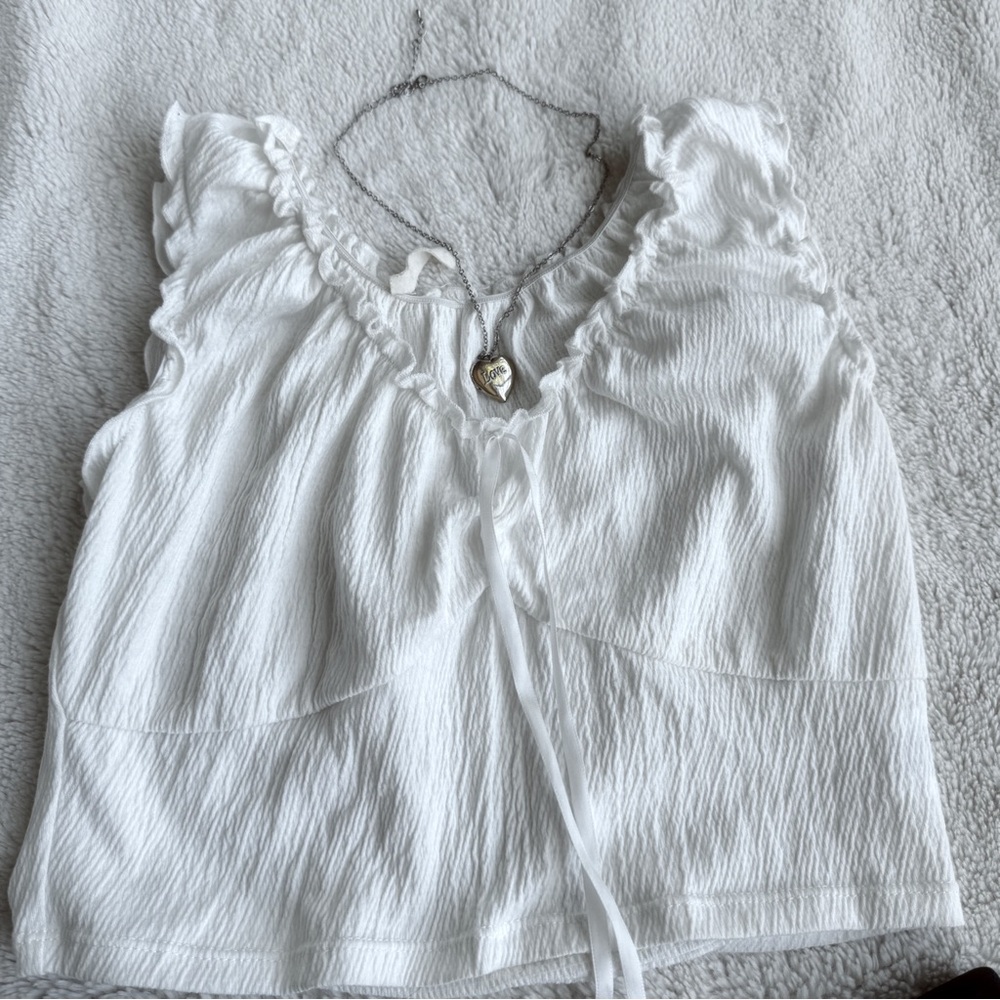 Brandy Melville White Coquette Top + NWT Black Cheetah Print Skirt